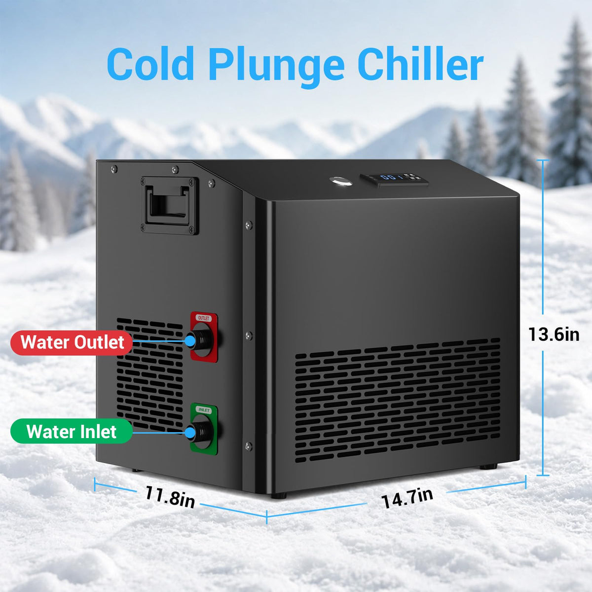1HP Cold Plunge Chiller for Ice Bath Tub, Pool & Aquarium Heater, 10000 BTU