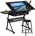 Yaheetech Art Craft Table Drawing Table Height Adjustable Drafting Desk