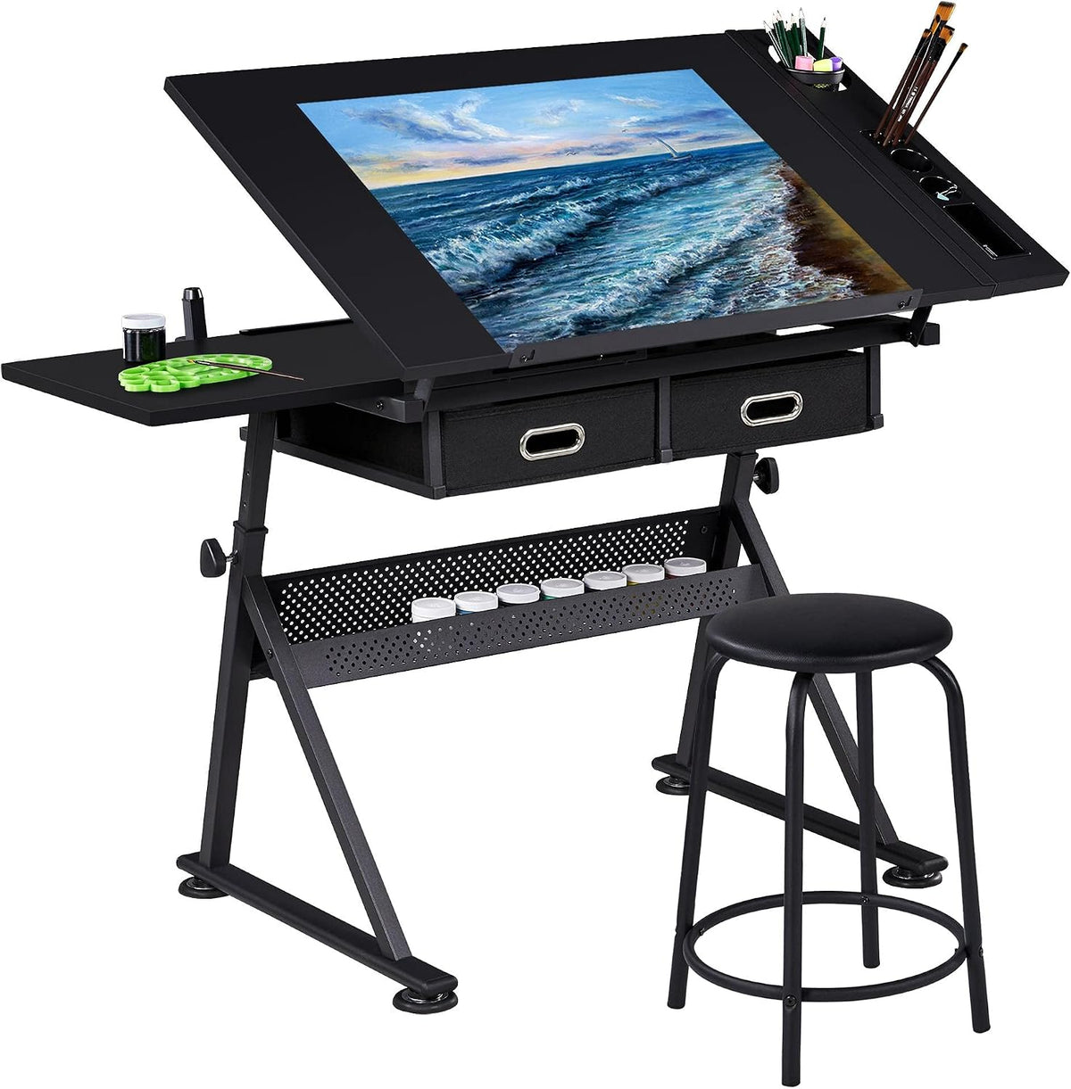 Yaheetech Art Craft Table Drawing Table Height Adjustable Drafting Desk