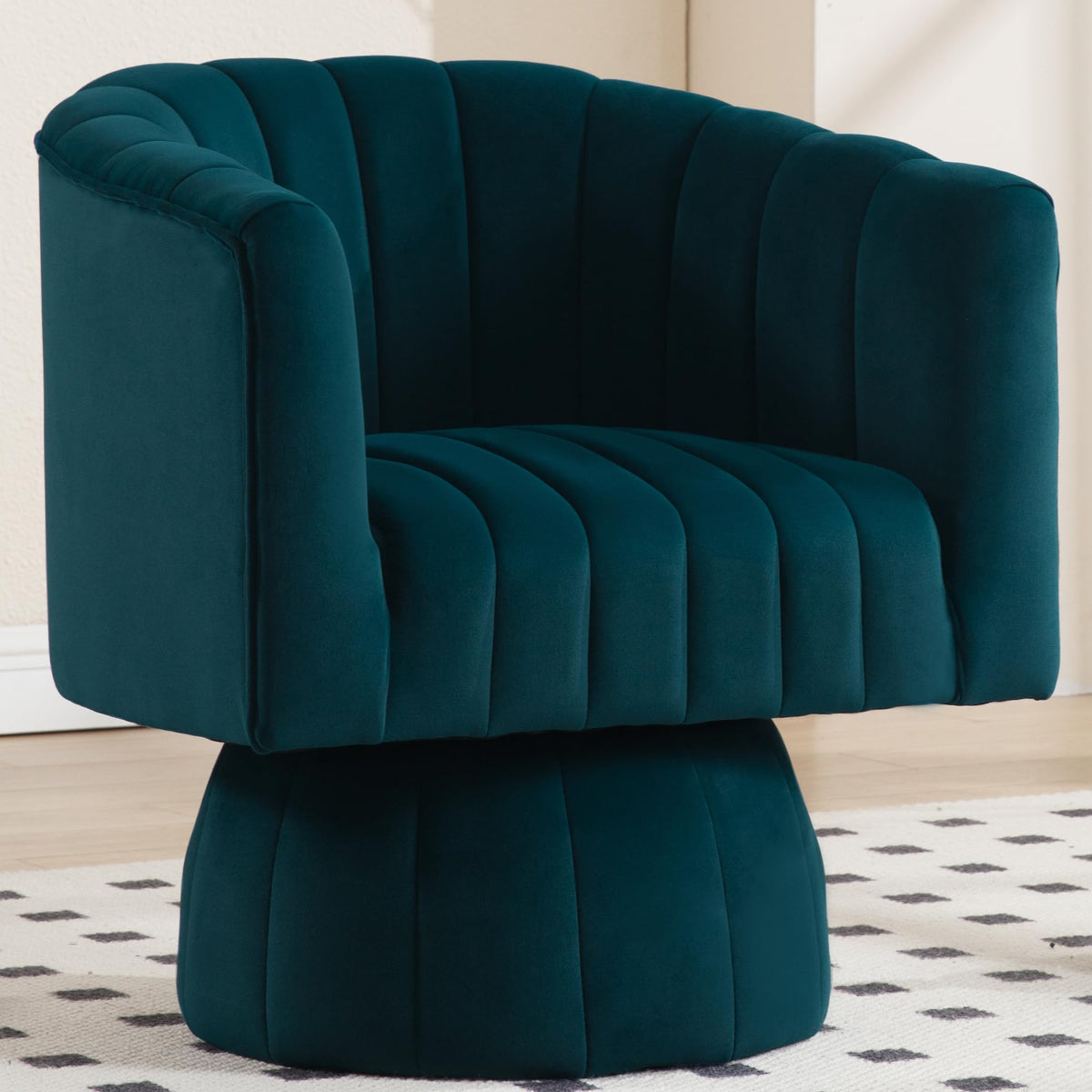 Swivel Accent Barrel Chair Set of 2, Cute Comfy Small Round 360Â° Arm Chair, Velvet Sofa Club Reading Chair for Living Room Bedroom Office Purple