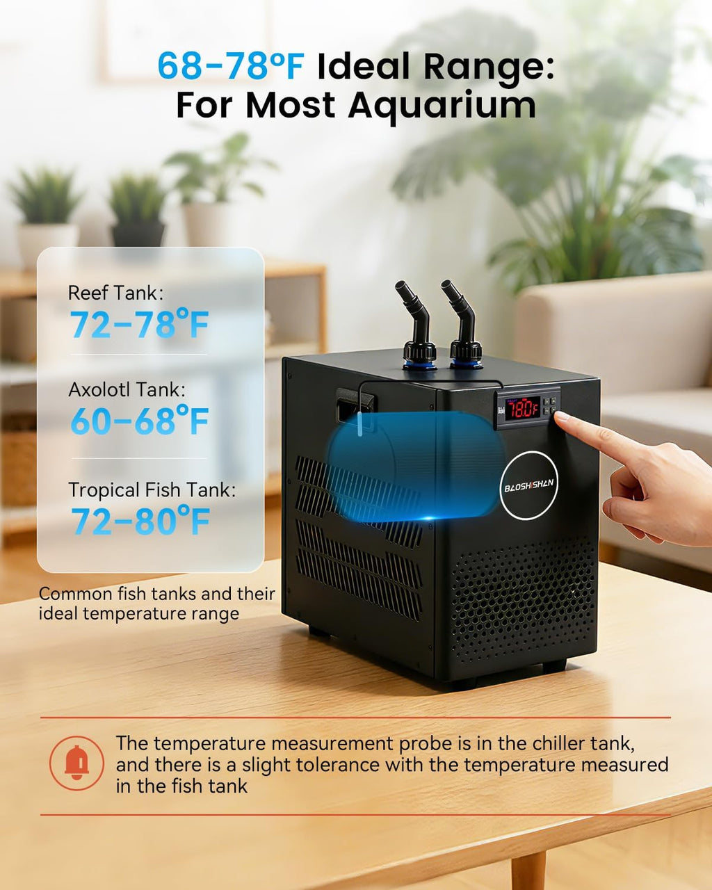 BAOSHISHAN Aquarium Chiller 26 Gallon 1/13 HP Water Cooling System