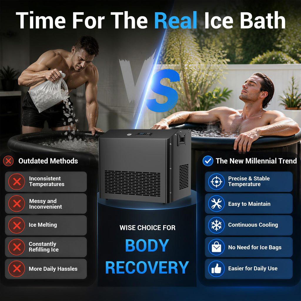1HP Cold Plunge Chiller for Ice Bath Tub, Pool & Aquarium Heater, 10000 BTU