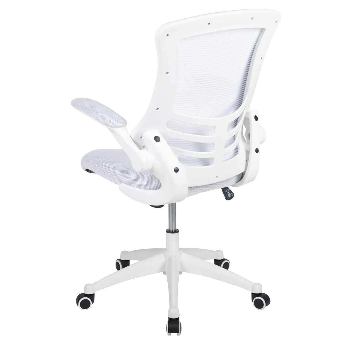 Flash Furniture Set of 4 Mid-Back Swivel Ergonomic Task Office Chairs with Flip-Up Arms, Black Mesh