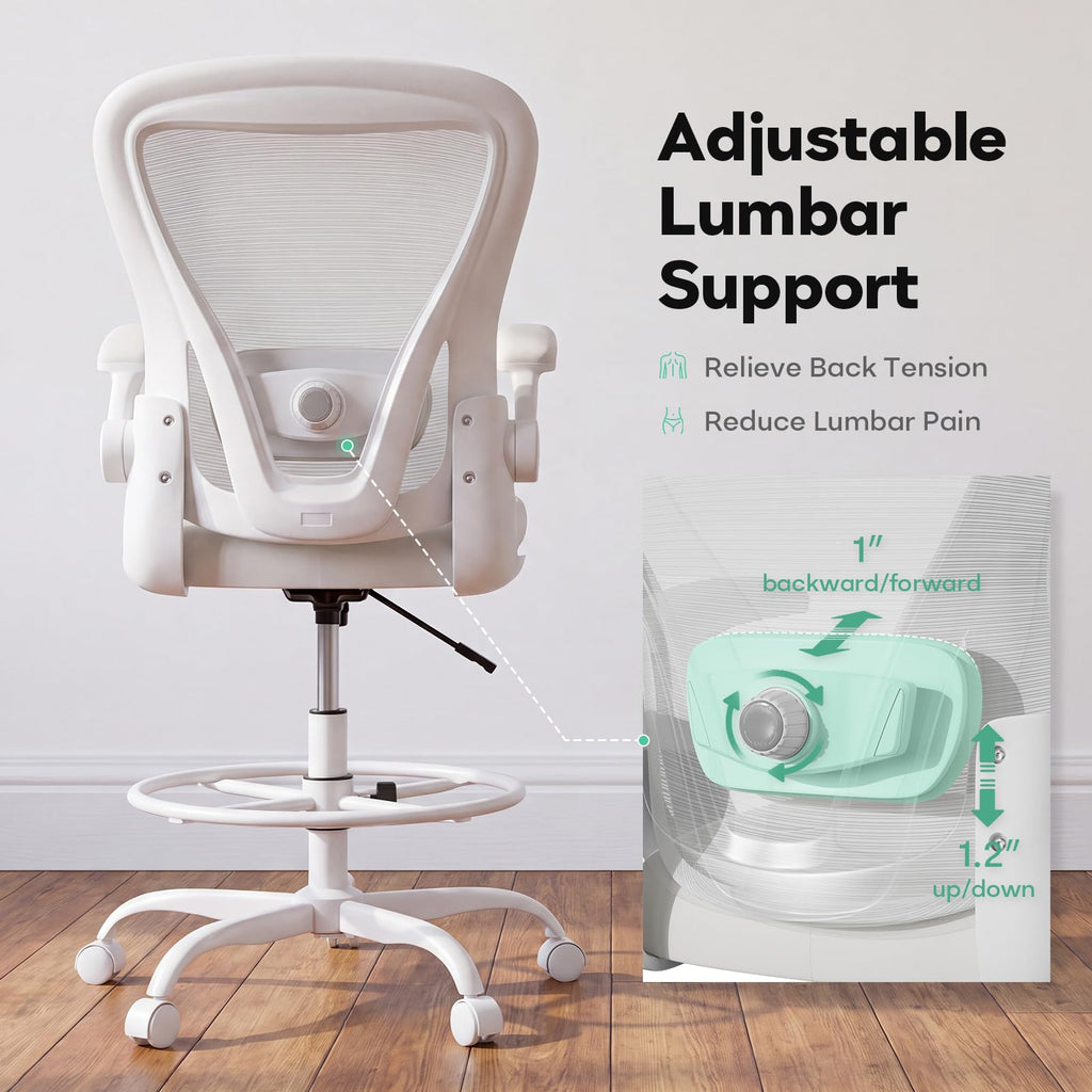 Ergonomic Drafting Chair, Tall Office Chair for Standing Desk