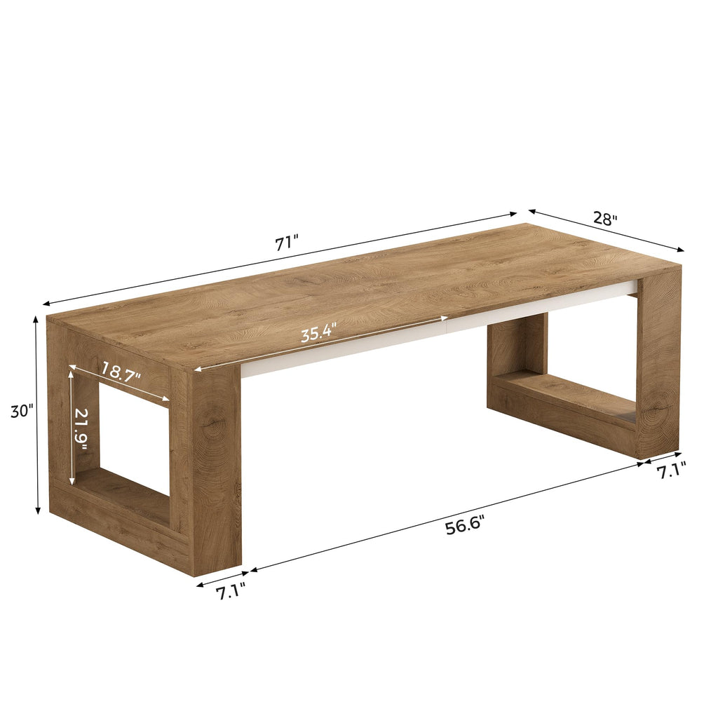 63 inch Rectangular Executive Desk with Spacious Desktop