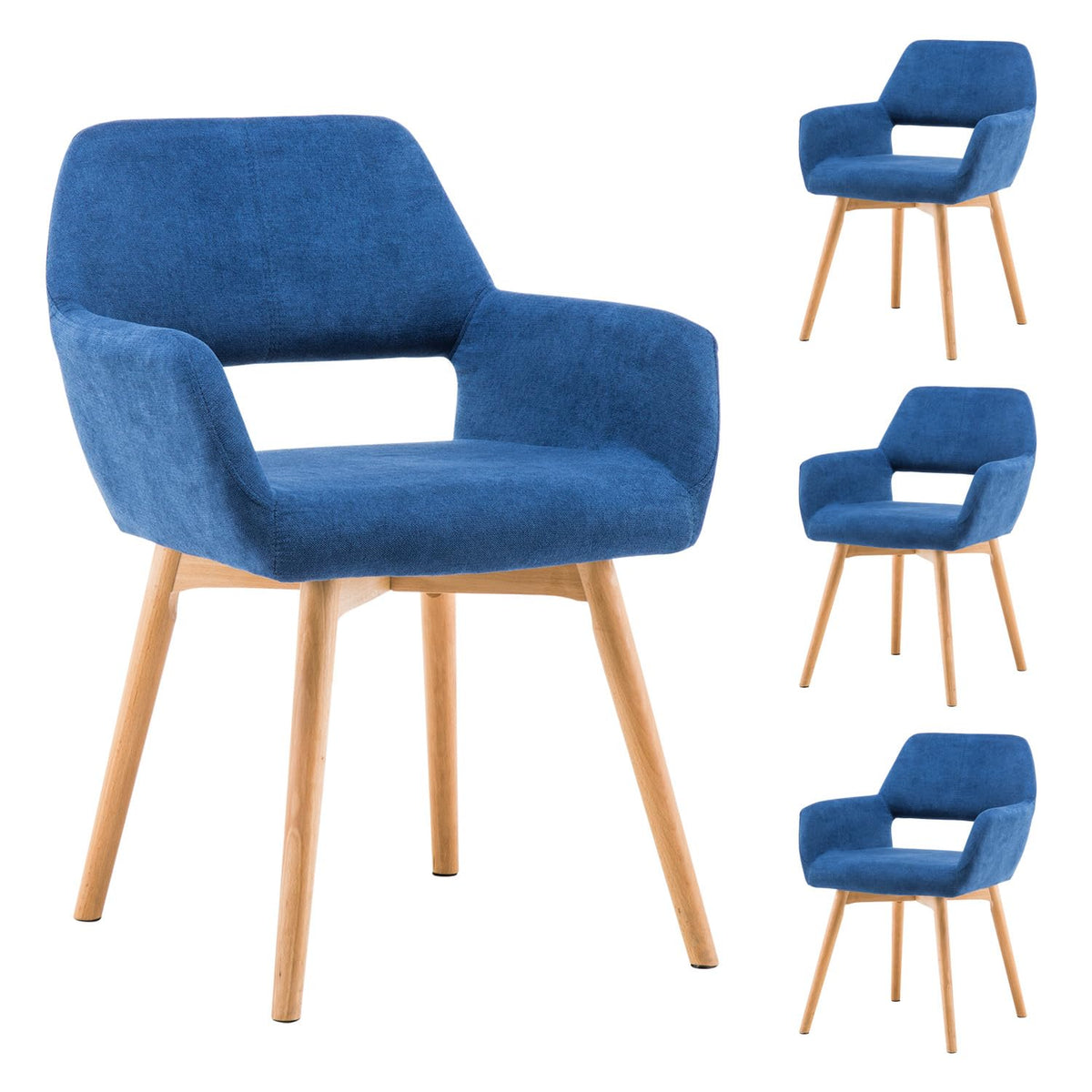 Mid Century Modern Dining Chairs Set of 2 & 4 & 6 Comfy Accent Chair Upholstered Kitchen Dining Living Room Chairs for Bedrooms Waiting Room Home Arm Desk Chair No Wheels (Beige, 2)