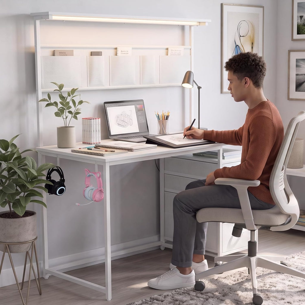 Drafting Table with Storage Drawers & Shelf Adjustable Tilting Art Craft Desk Drawing Painting Sketching Multifunctional Workstation for Home Office
