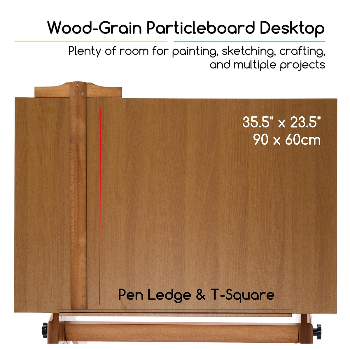 MEEDEN Wood Drafting Table & Stool: 35.5" x 23.5" Art Desk and Stool Set