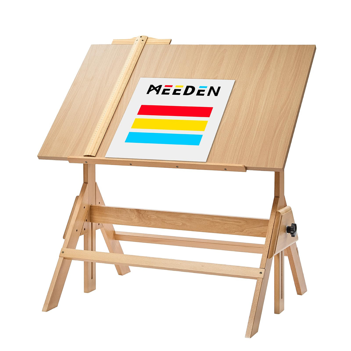 MEEDEN Wood Drafting Table & Stool: 35.5" x 23.5" Art Desk and Stool Set