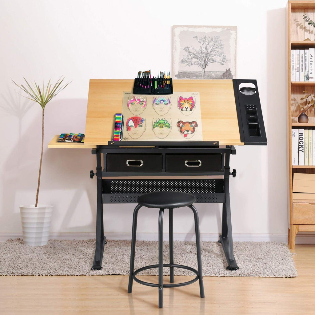 Topeakmart Drafting Table for Artists, Height Adjustable Drawing Draft Desk