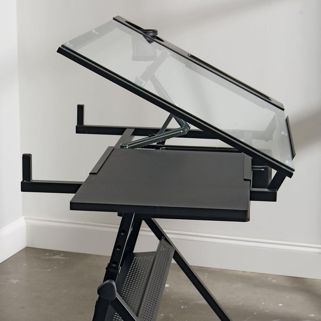 Artist's Loft Artist Table - Glass-Top Table for Drafting, Drawing, Sketching, Painting, and Arts & Crafts - 1 Pack