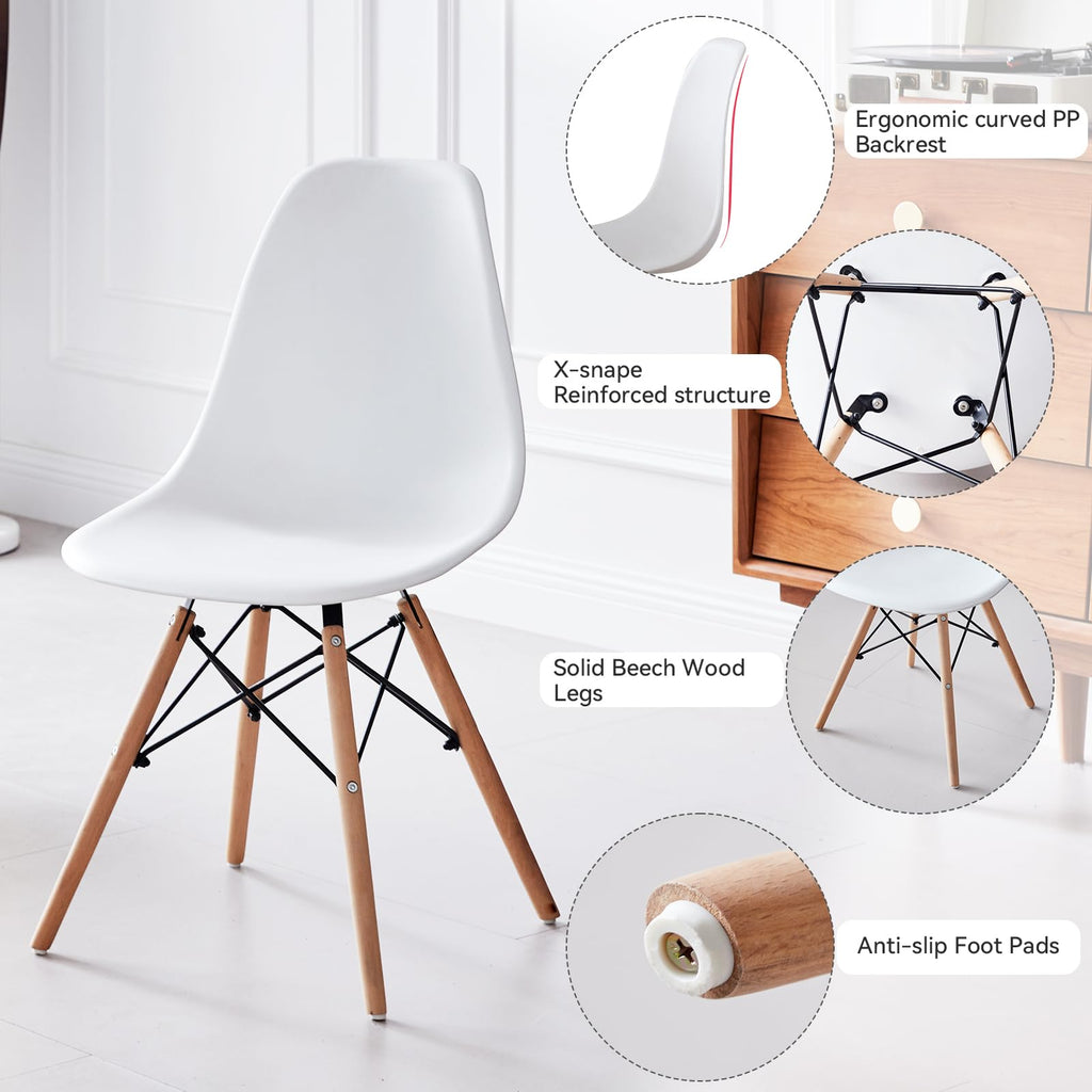 5-Piece Round Dining Set, 35.5" Black Table & Light Gray Chair