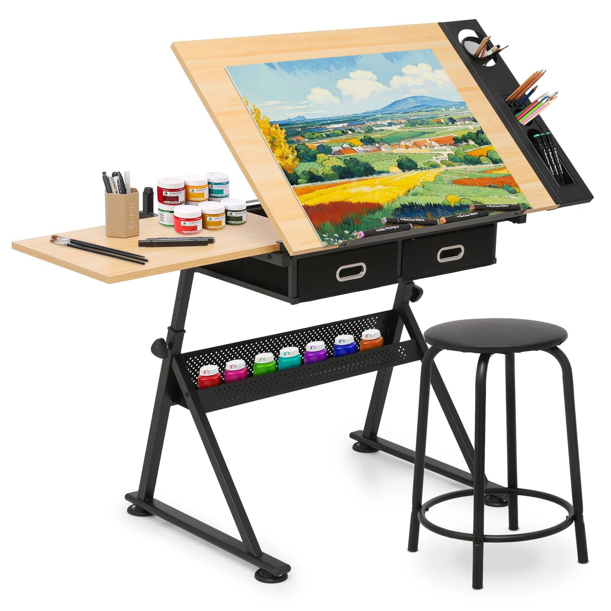 Athena Collection Professhional Drafting Table for Adults Teens, Light Grey