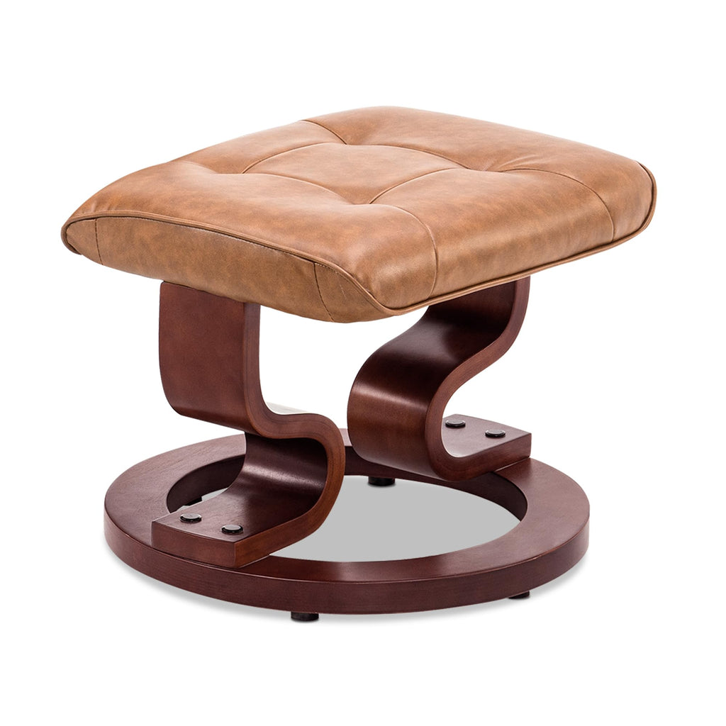 MCombo Manual Swivel Recliner with Ottoman, Faux Leather 9019