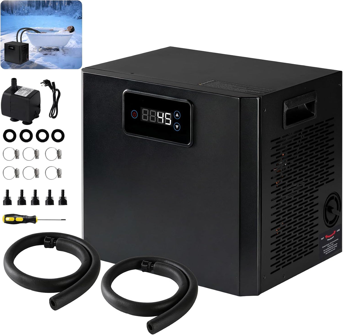 ð¼ðððððð 1/3 HP Ice Bath Water Chiller, Cold Plunge Chiller with Built-in Stainless Steel Filter & Water Pump, Water Cooling System for Cold Plunge Tubs, Easy Installation Home Professional Use