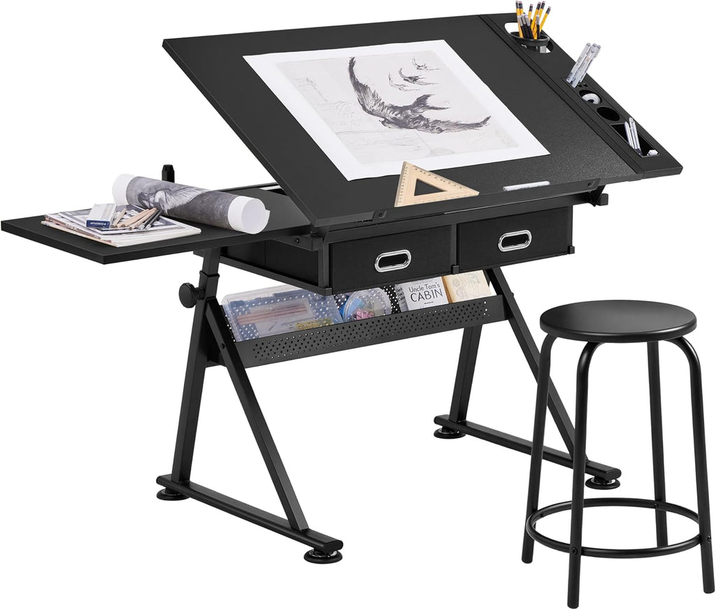 Topeakmart Drafting Table for Artists, Height Adjustable Drawing Draft Desk