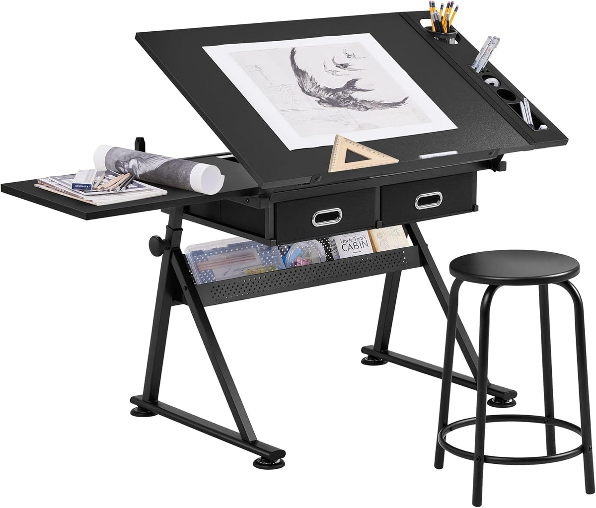 Topeakmart Drafting Table for Artists, Height Adjustable Drawing Draft Desk