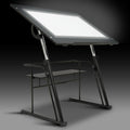 Studio Designs Zenith Drafting Light Table with Built-in ArtographÂ® LED Light Pad, Adjustable Height & Angle Glass Drafting Desk, Modern Artist Workstation for Drawing, Tracing, Drafting & Design
