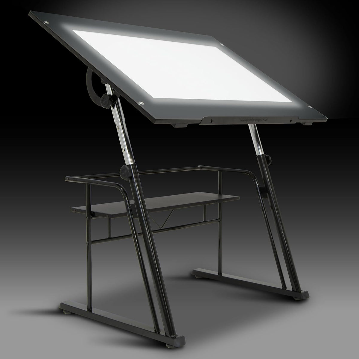 Studio Designs Zenith Drafting Light Table with Built-in ArtographÂ® LED Light Pad, Adjustable Height & Angle Glass Drafting Desk, Modern Artist Workstation for Drawing, Tracing, Drafting & Design