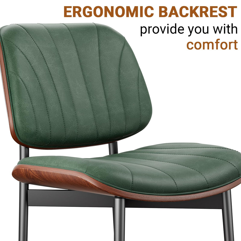 REONEY Dining Chairs Set of 4, Mid-Century Modern Kitchen Chairs, Black