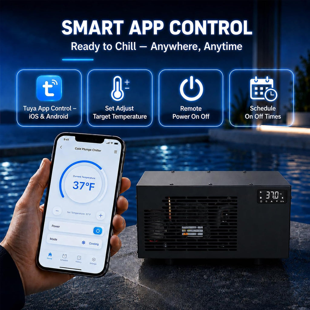 Smart 1/3 HP Cold Plunge Chiller, 37Â°F Ice Bath Water Chiller for Any Tub