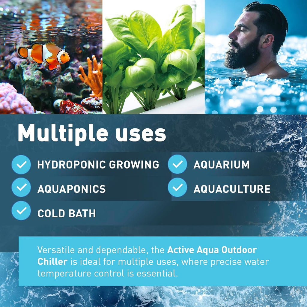 Active Aqua Outdoor Cold Plunge Chiller, 1/3 HP, Built-in Pump & Filter