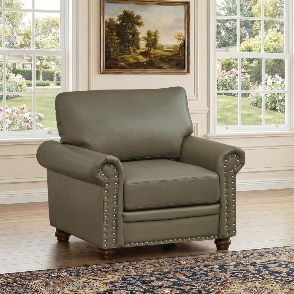 2 Piece Couch Sets for Living Room,Mid Century Modern Couch with Storage Nailhead Trim & Rolled Armrests,Deep Seat Comfy Couch,Furniture Set for Living Room,Bedroom,Office(Navy Blue,Loveseat+3 Seater)