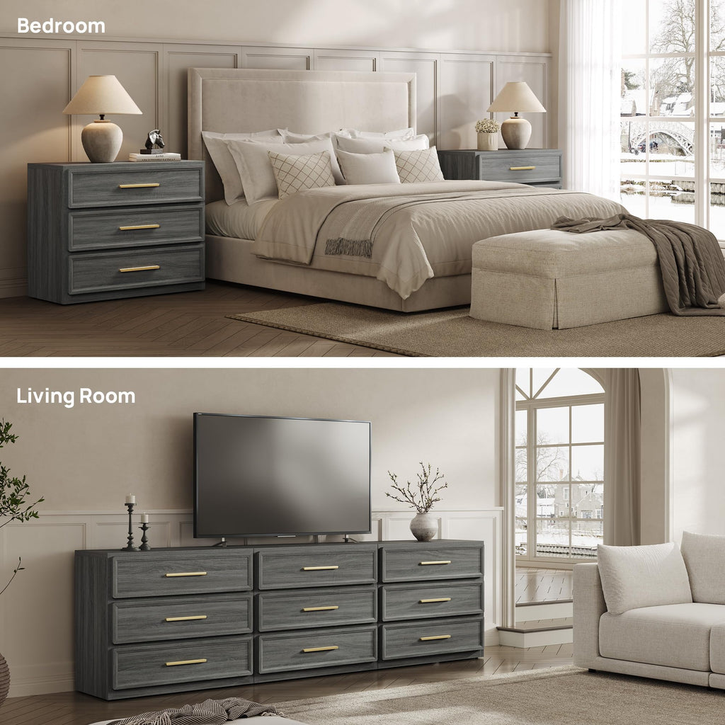 SICOTAS Oversized Night Stand Set 2 for Bedroom 31.3" Bedside Table