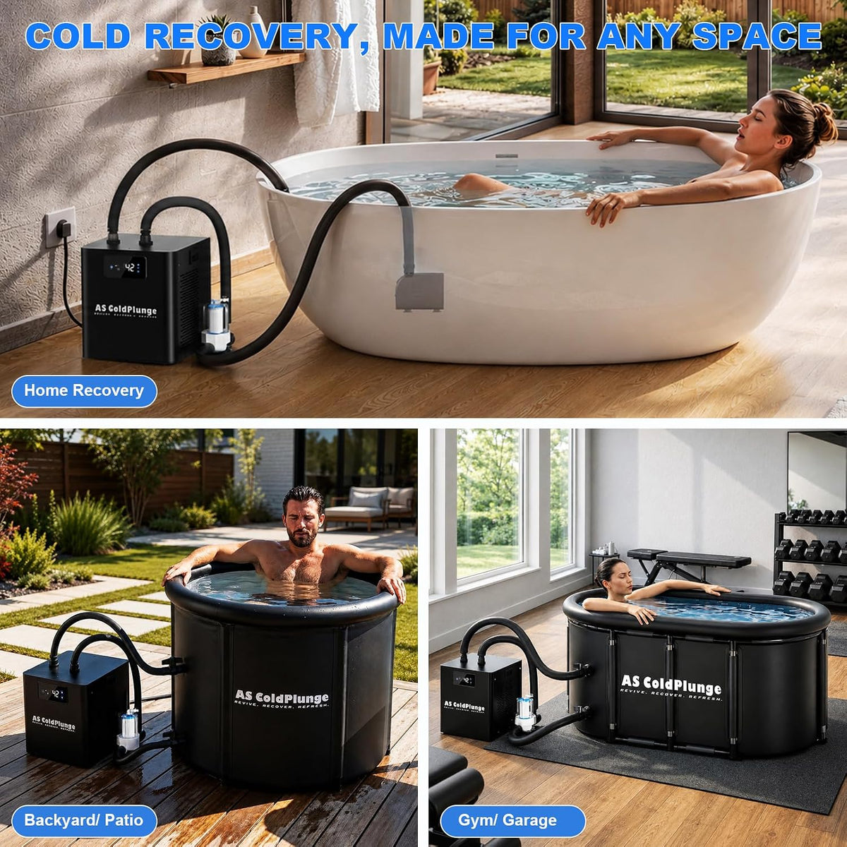 AS ColdPlunge 1/3 HP Cold Plunge Chiller for Ice Bath & Home Cold Therapy