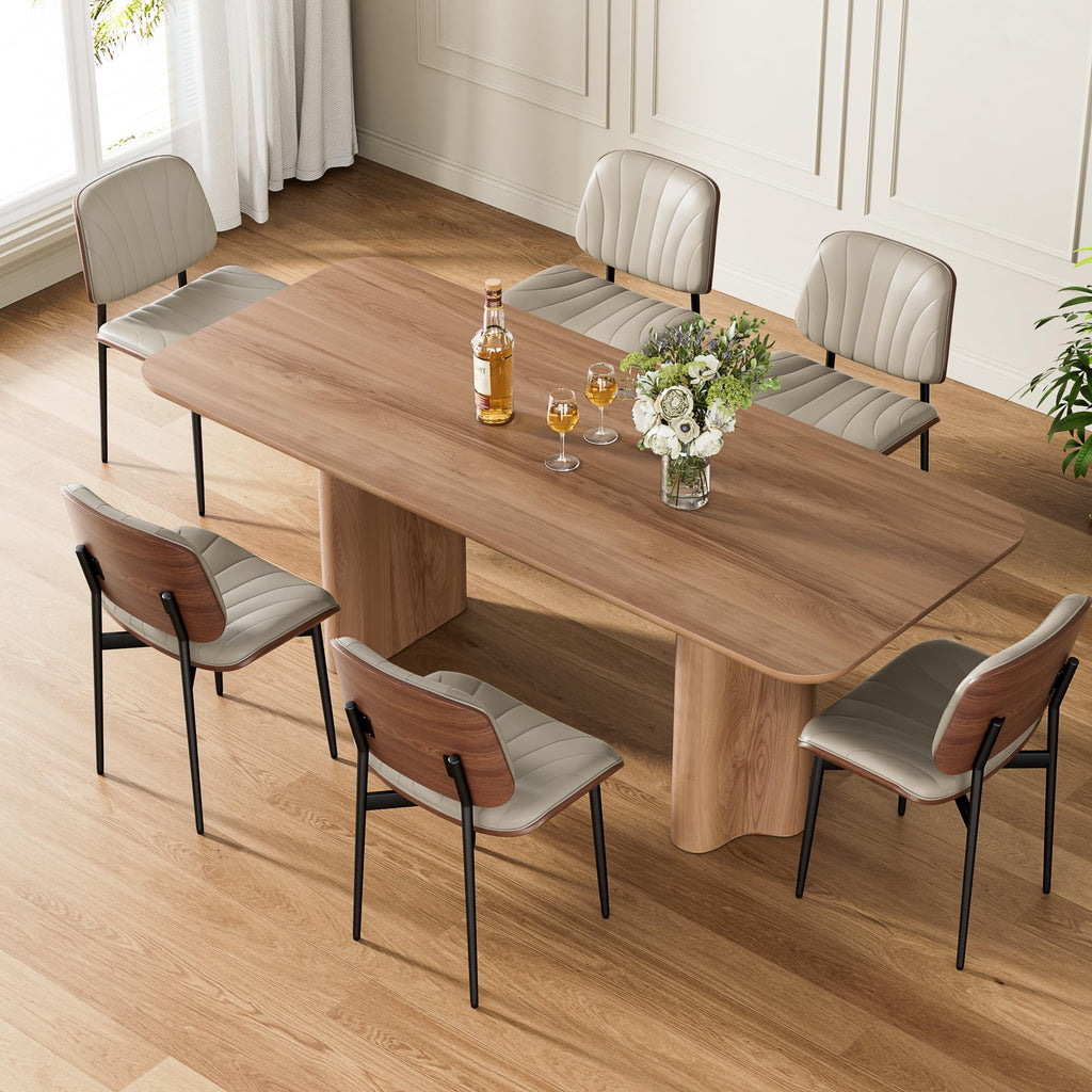 REONEY Dining Chairs Set of 4, Mid-Century Modern Kitchen Chairs, Black