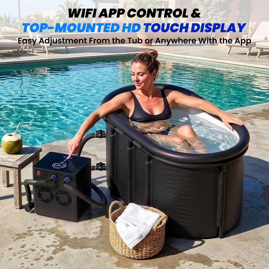 Ice Bath Chiller & 148Gal Cold Plunge Tub Kit for Cold Recovery Therapy
