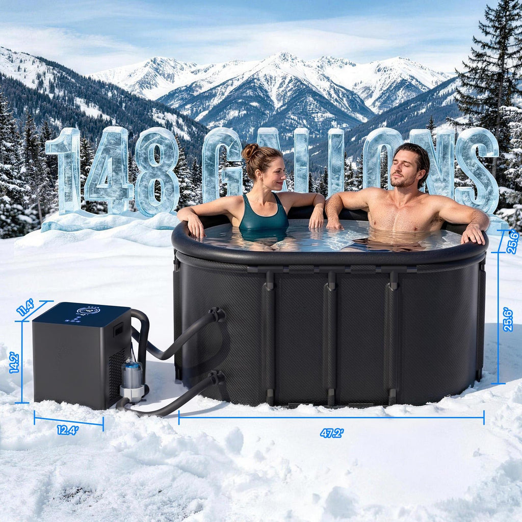 Ice Bath Chiller & 148Gal Cold Plunge Tub Kit for Cold Recovery Therapy