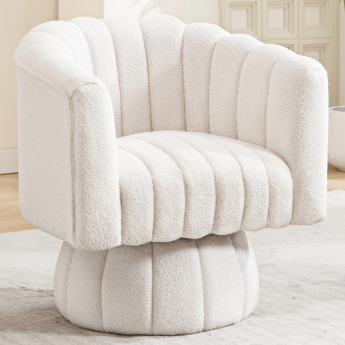 Swivel Accent Barrel Chair Set of 2, Cute Comfy Small Round 360Â° Arm Chair, Velvet Sofa Club Reading Chair for Living Room Bedroom Office Purple