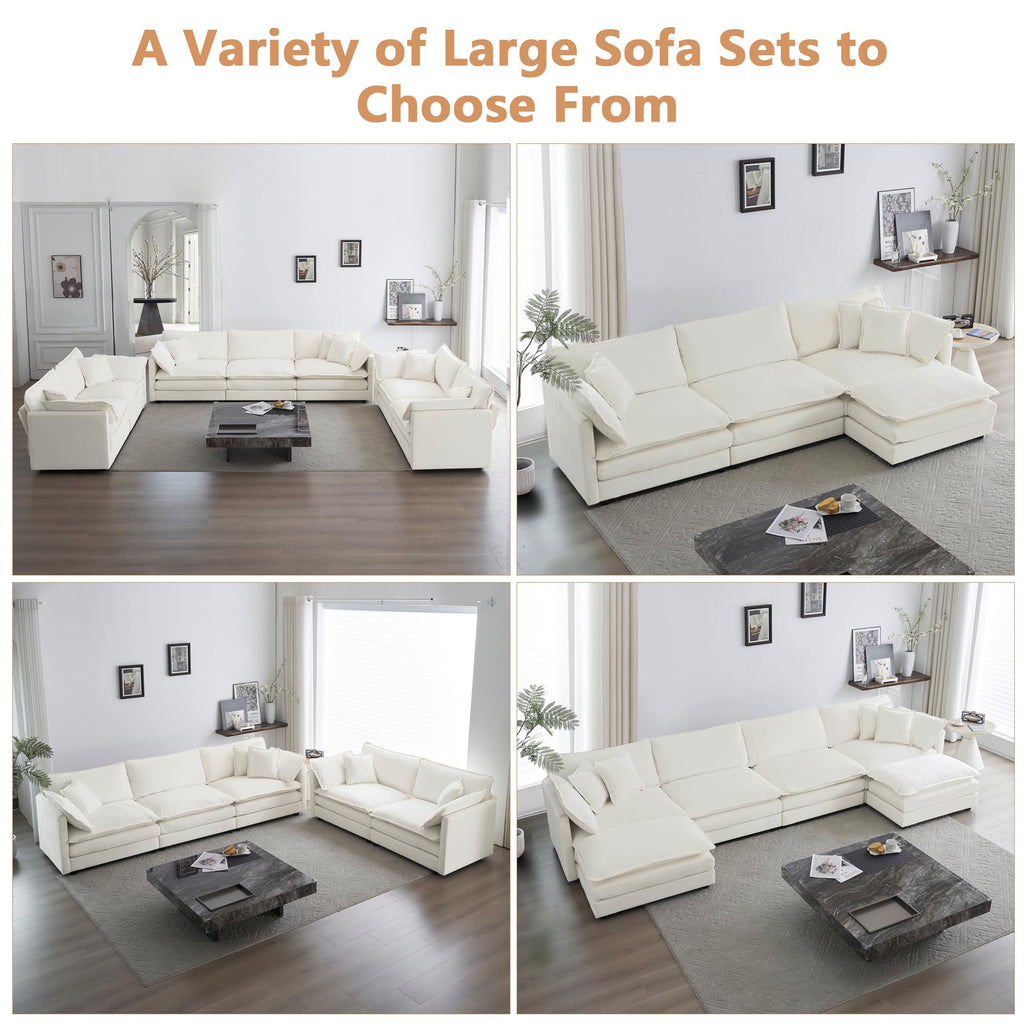 mikibama Luxury 2 Piece Loveseat Couch & Sofa Armchair Set, Modern Upholstered Chenille Cloud Couches Set Furniture with 5 Pillow for Living Room Bedroom Office Apartment, Evergreen