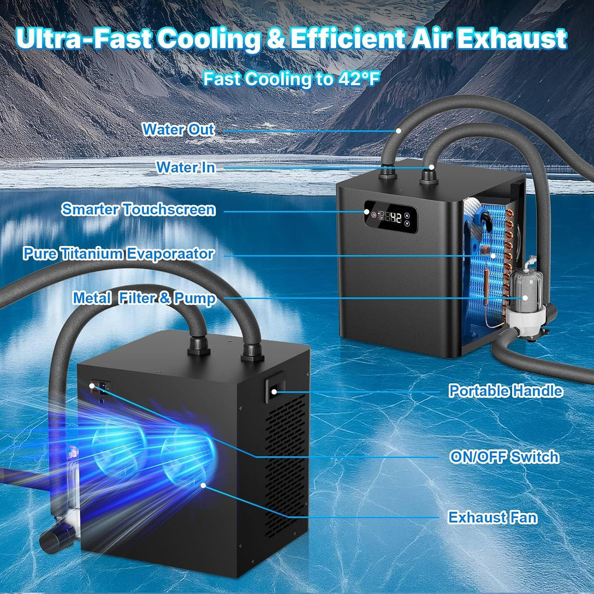 Ice Bath Chiller & 148Gal Cold Plunge Tub Kit for Cold Recovery Therapy