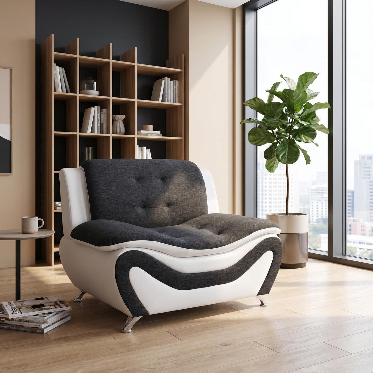Modern Faux Leather Sofa Set â 3-Piece Living Room Couch with Chrome Legs & Padded Armrests â Includes 1-Seater, 2-Seater & 3-Seater â Contemporary Lounge Furniture for Home & Office (Brown)