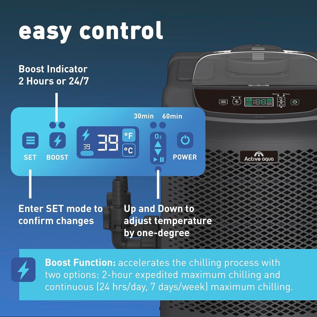 Active Aqua Outdoor Cold Plunge Chiller, 1/3 HP, Built-in Pump & Filter
