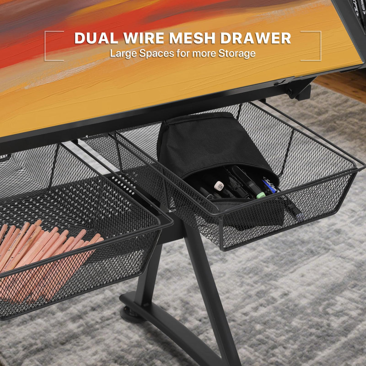 Athena Collection Professhional Drafting Table for Adults Teens, Light Grey
