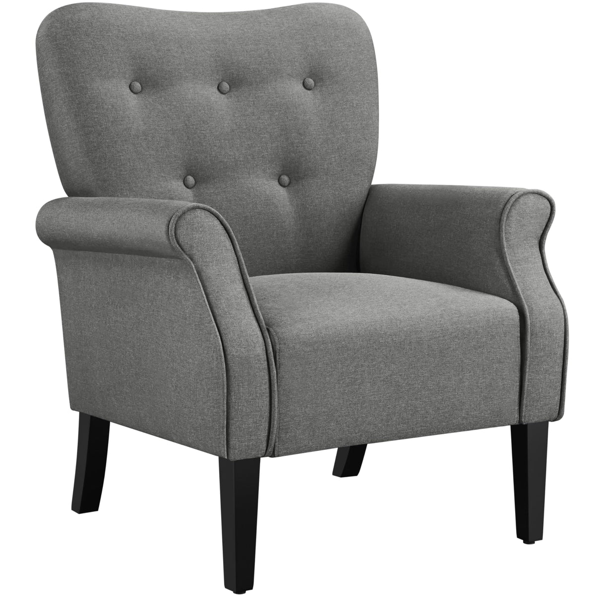Yaheetech High Back Accent Chair Set of 2 with Rolled Arms, Navy Blue