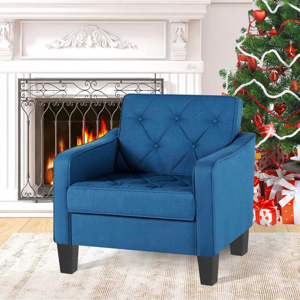 Grey Accent Chairs Set of 2, Wide Comfy Arm Chairs for Living Room, Office