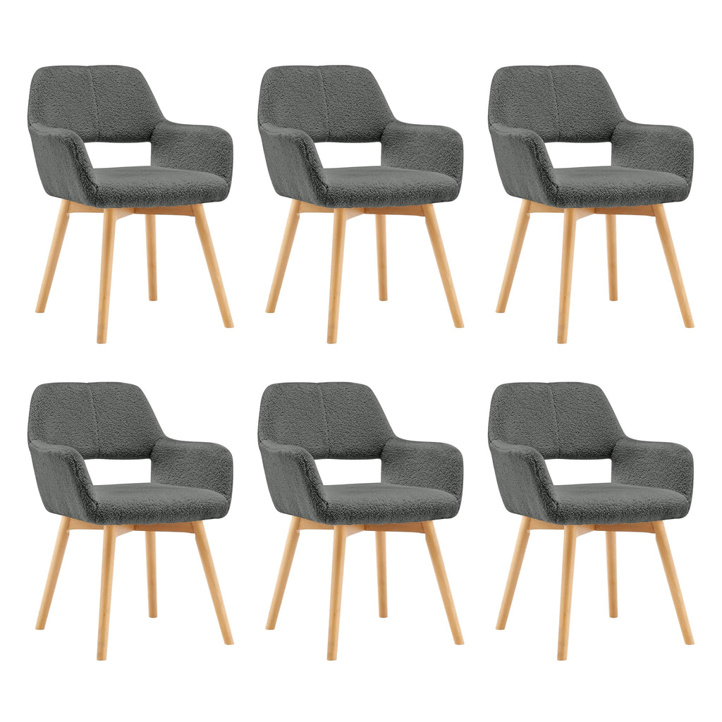 Mid Century Modern Dining Chairs Set of 2 & 4 & 6 Comfy Accent Chair Upholstered Kitchen Dining Living Room Chairs for Bedrooms Waiting Room Home Arm Desk Chair No Wheels (Beige, 2)