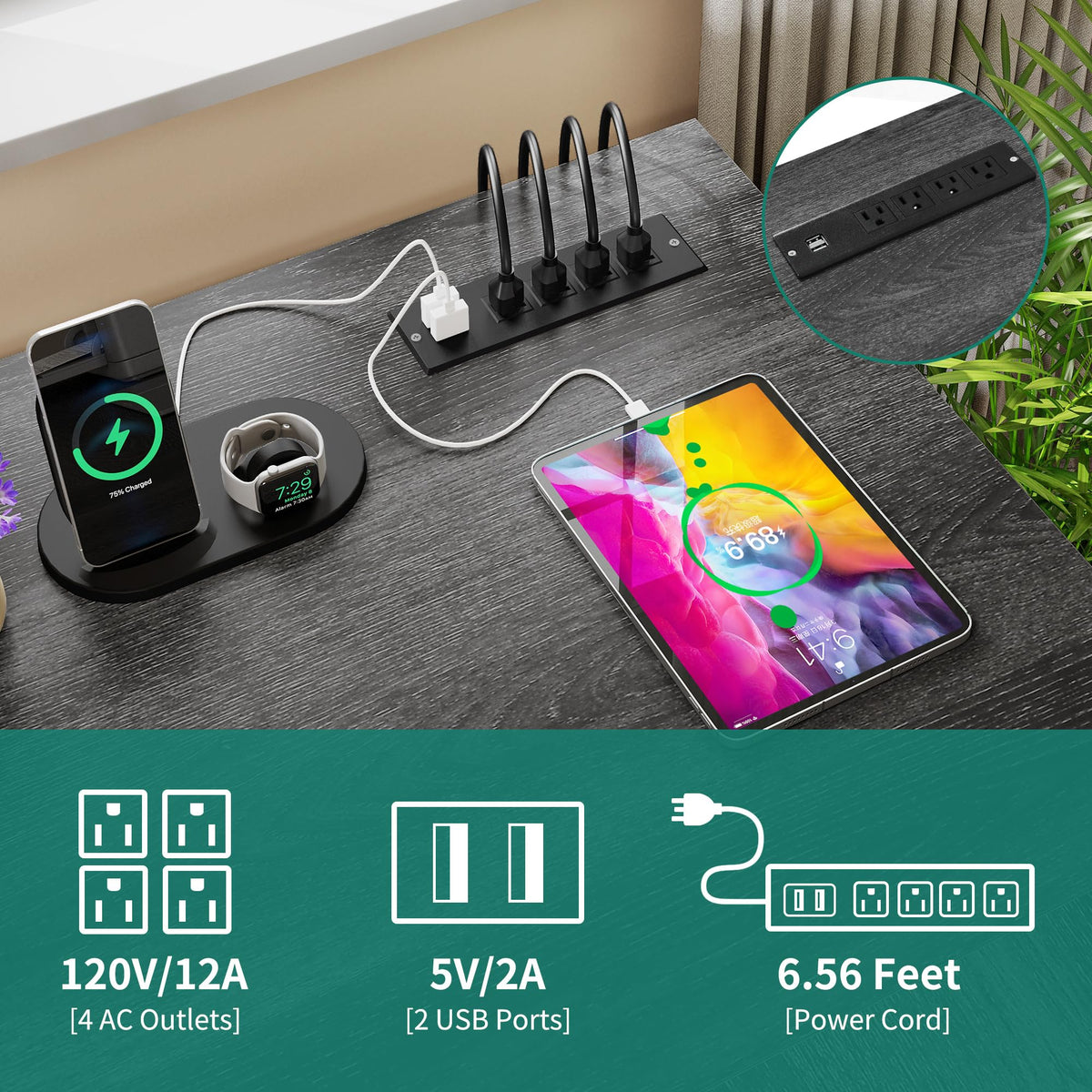 YITAHOME L Shaped Desk with Power Outlets
