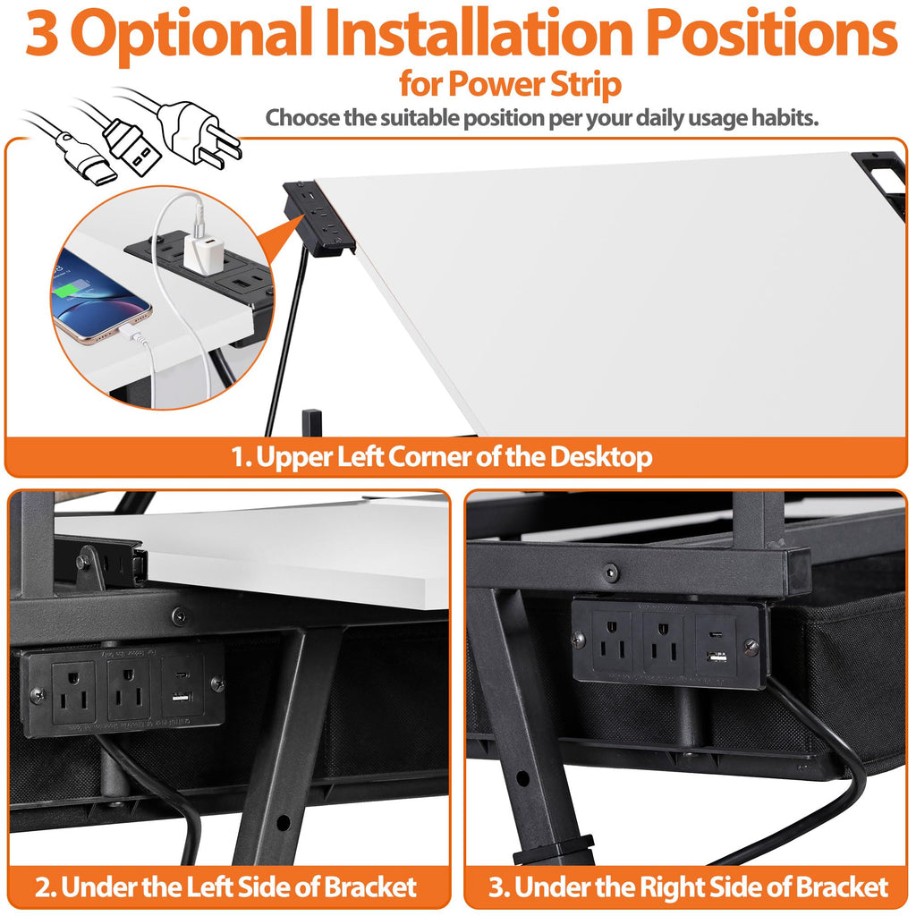 SUPER DEAL Drafting Table Set with Charging Station, Height Adjustable Tilting Drawing Desk Artist Desk with Stool Multifunctional Art Craft Workstation with 2 Storage Drawers for Home Office School