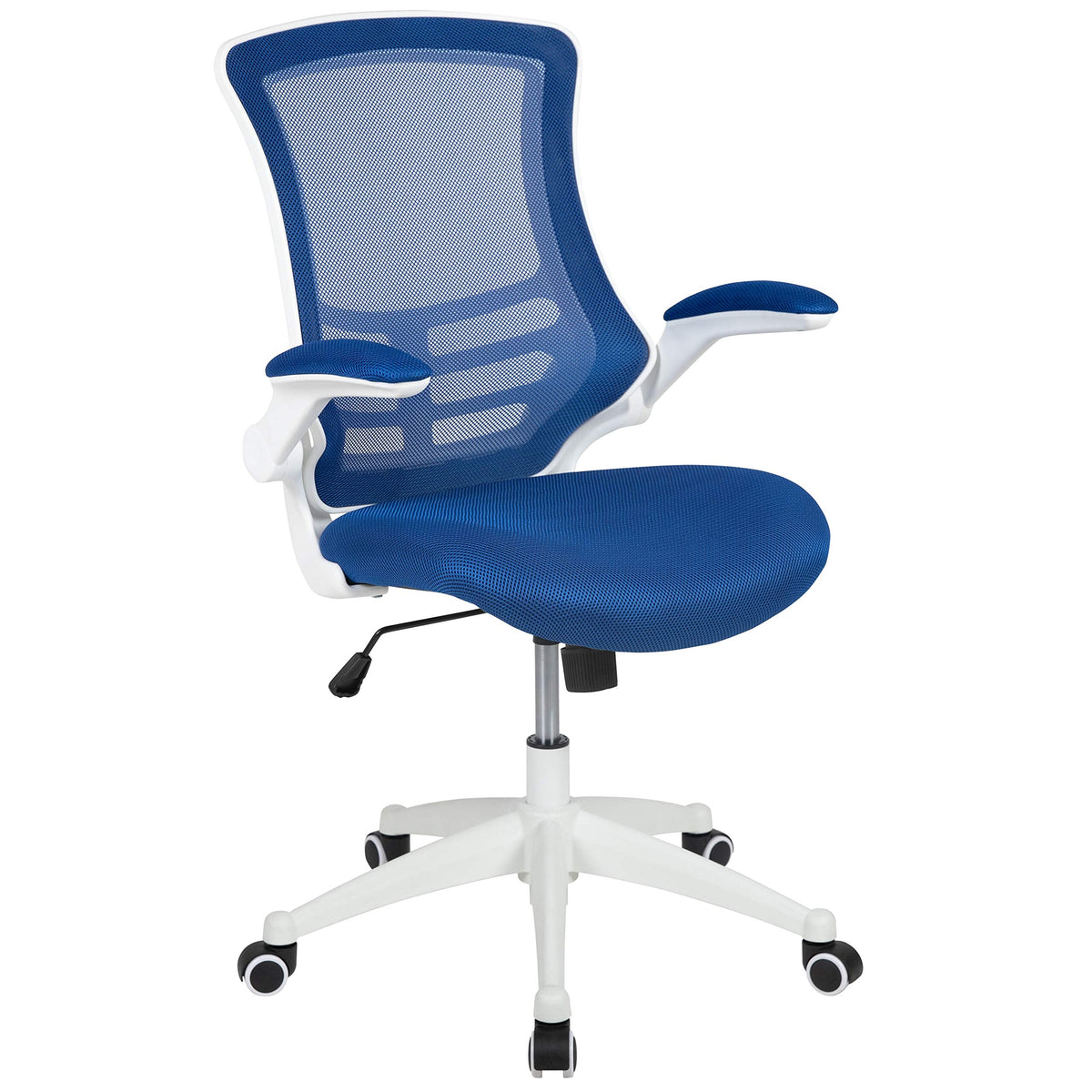 Flash Furniture Set of 4 Mid-Back Swivel Ergonomic Task Office Chairs with Flip-Up Arms, Black Mesh