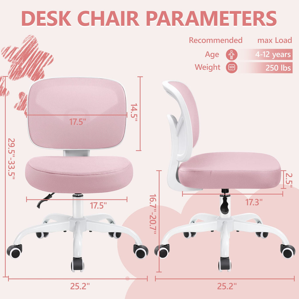 Primy Tall Drafting Desk Chair - Armless, Adjustable Height, Mesh Back, Rolling, Standing Desk Chair for Art Room, Office or Home (Black)