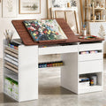 Adjustable Drafting Table with Storage & Removable Shelves