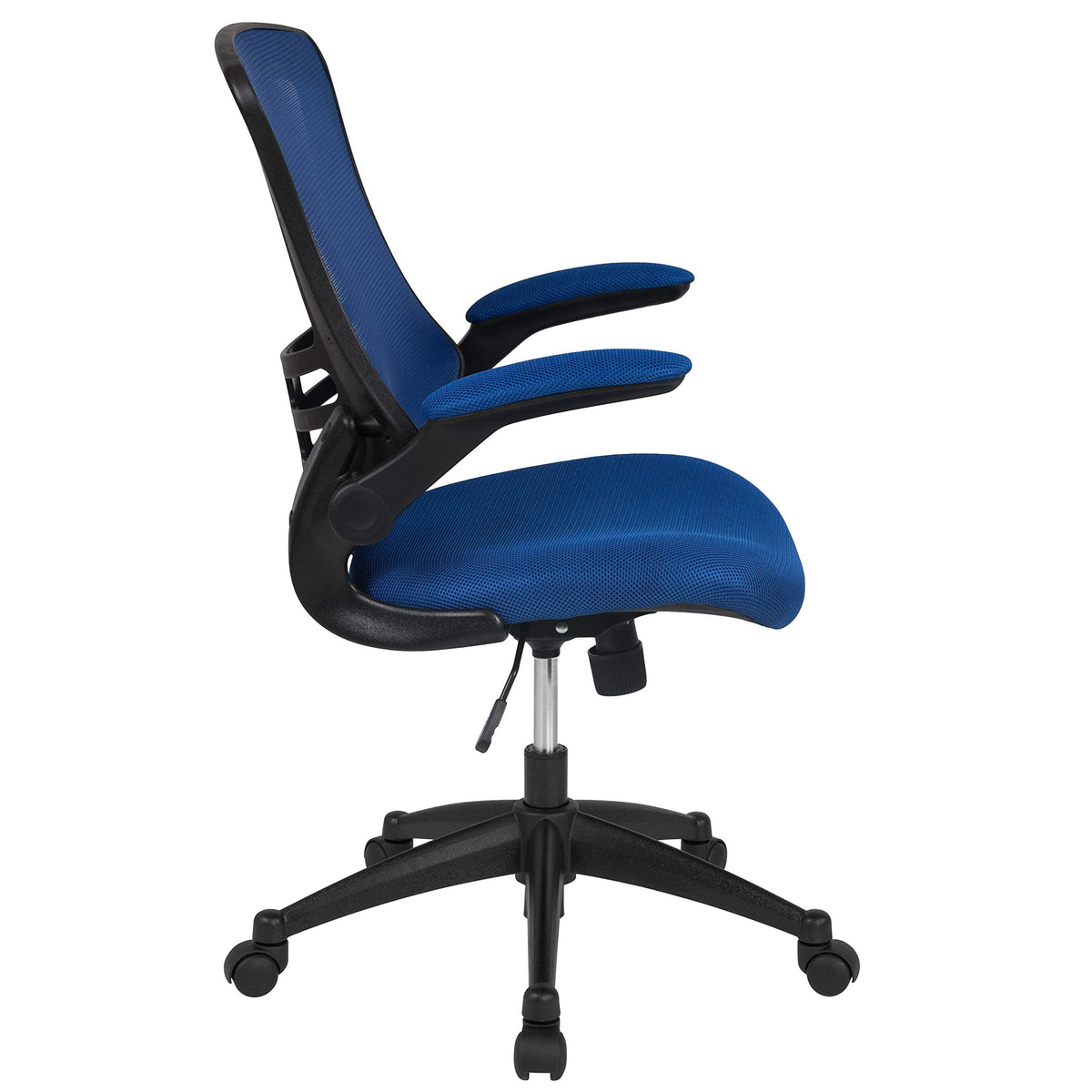 Flash Furniture Set of 4 Mid-Back Swivel Ergonomic Task Office Chairs with Flip-Up Arms, Black Mesh