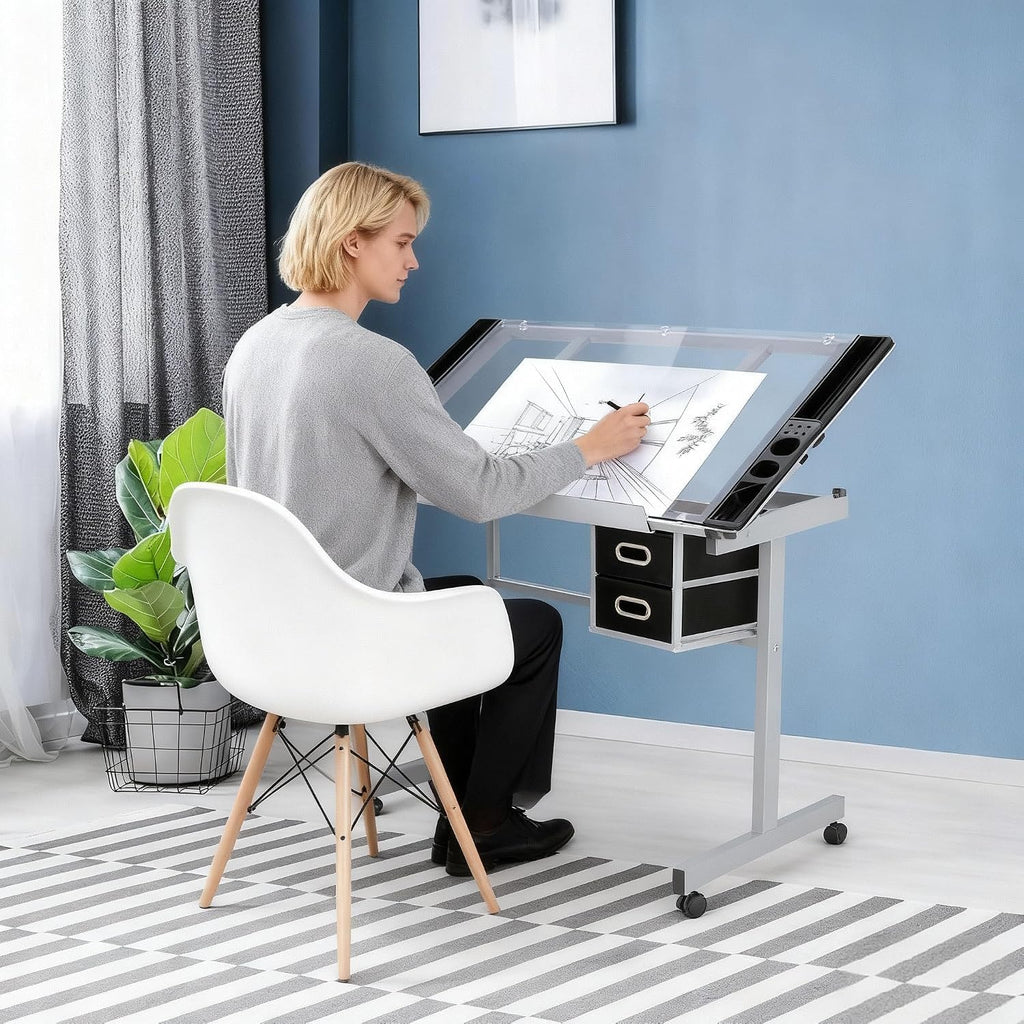 ZENY Glass Drafting Table for Artists