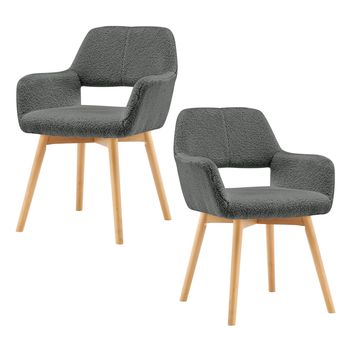 Mid Century Modern Dining Chairs Set of 2 & 4 & 6 Comfy Accent Chair Upholstered Kitchen Dining Living Room Chairs for Bedrooms Waiting Room Home Arm Desk Chair No Wheels (Beige, 2)