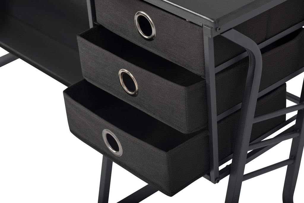 2 Piece Eclipse Ultra Center/Drawing Table with Stool, Angle Adjustable Top, Storage Shelves, and Drawers